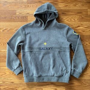 Los Angeles Galaxy Gray Corduroy Embroidered Hoodie Small Soccer MLS Like New